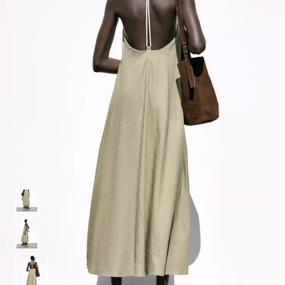 Zara Light Tan Maxi Dress - Picture 3 of 14